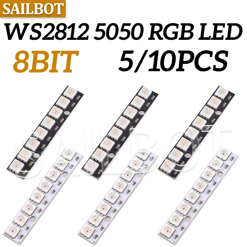bande led 5050 rgb blanc moderne connecteurs électriques bits ws2812 led intégrées développement