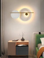 lampe murale moderne minimaliste noir blanc doré géométrique fixée mur sphères cercles barre translucide