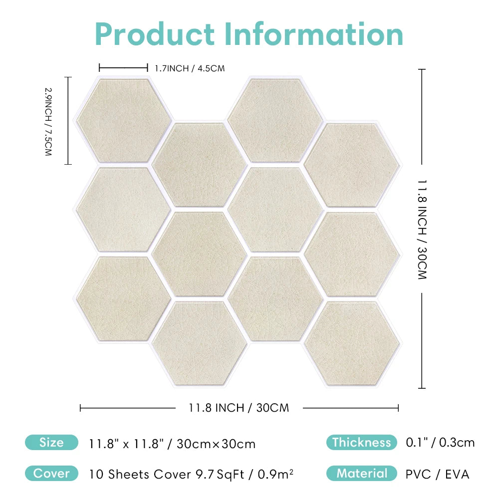 autocollant mural 3d pvc moderne beige clair texture grise adhésif 10 feuilles resistant eau