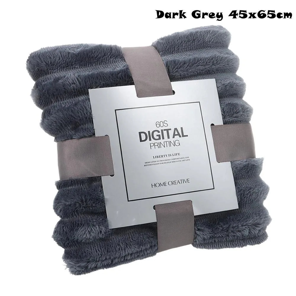 couverture polaire beige rayures hiver douce polyester coton 100x150cm 70x100cm 45x65cm confortable fixations