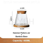 vases plantes verre transparent moderne minimaliste couvercle liège base bois