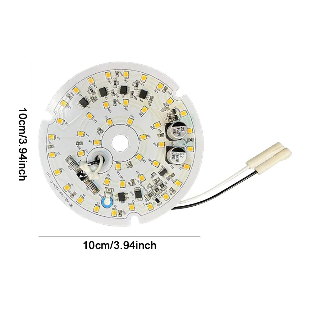 Kit luminaires LED ventilateur moderne blanc circulaire 18W opaquet vis fixation