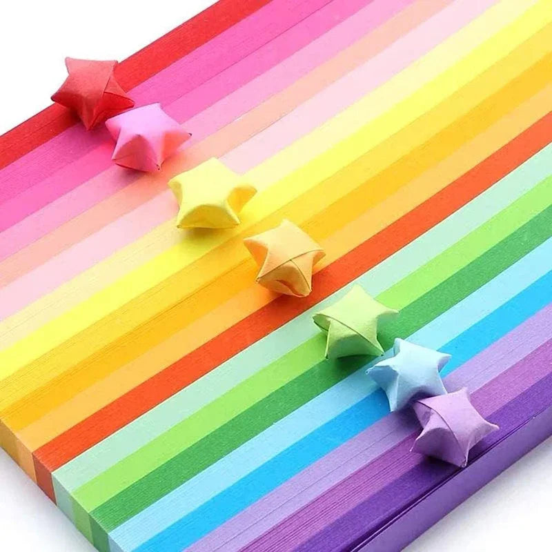 papier origami double face étoiles colorées rouge orange jaune vert bleu violet noël mariage