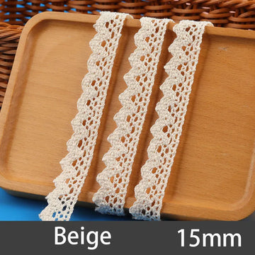 ruban dentelle coton brodé motif floral bordure ondulée décoration mariage couture artisanat diy