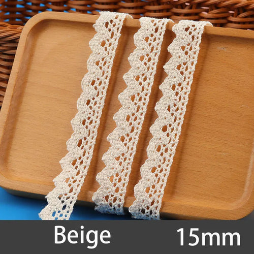 ruban dentelle coton brodé motif floral bordure ondulée décoration mariage couture artisanat diy
