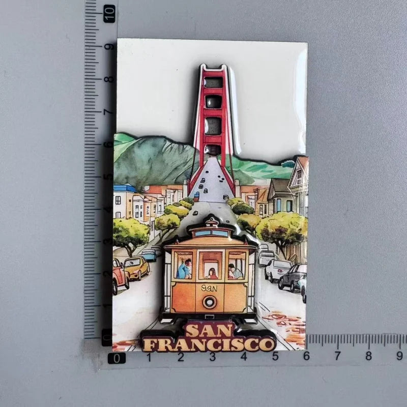 aimant réfrigérateur décoration voyage monuments américains villes californie souvenir magnetique pvc souple graphique