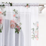 rideau floral transparent plissé romantique imprimé dentelle salon européen américain
