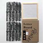 tableau lettres feutre gris bois clair moderne minimaliste support mural intégré alphabet deco chambre