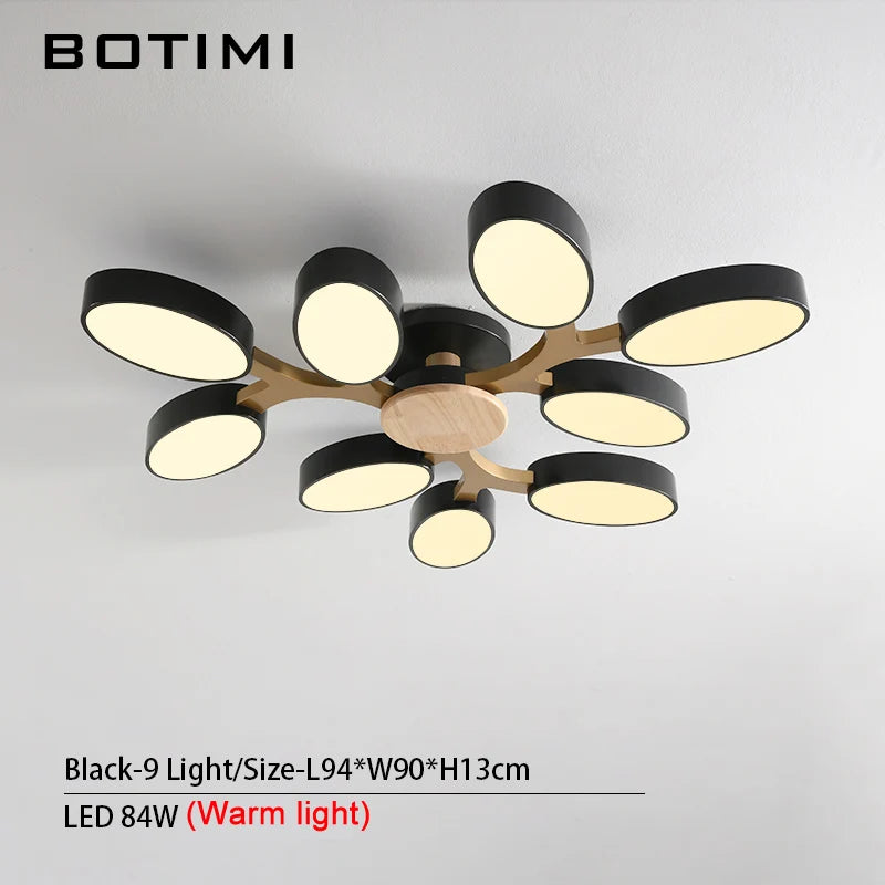 plafonnier moderne blanc bois éclairage led surface montée flux lumineux 249 2000 mètres carrés