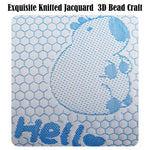 protège oreiller bleu clair broderie 3d motif hexagonal moderne confortable fermeture glissière coton polyester