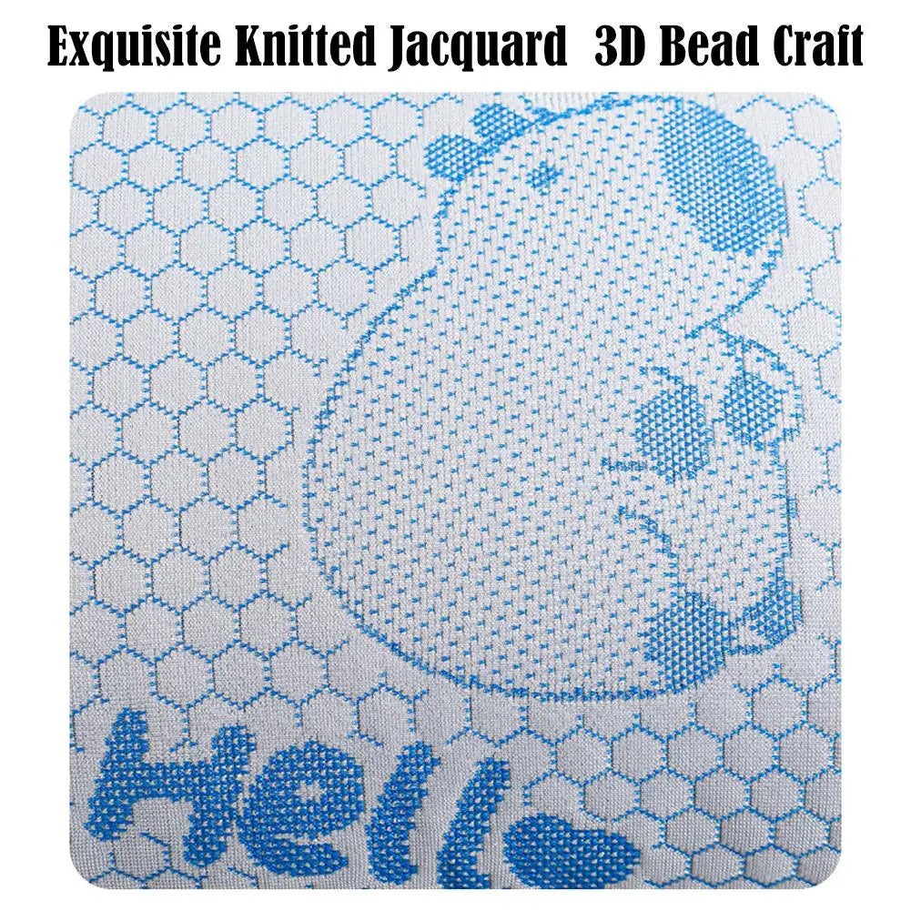 protège oreiller bleu clair broderie 3d motif hexagonal moderne confortable fermeture glissière coton polyester