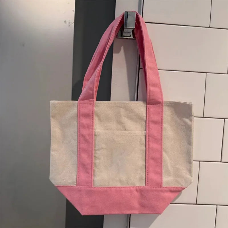 sac fourre tout toile décontracté polyvalent femme ouvert rectangulaire casual vert jaune rouge bleumarine