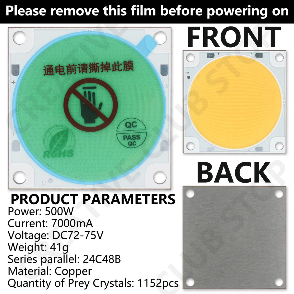 ampoule led 500w blanc jaune chip cuivre 47mm moderne haute luminosité filmm tv
