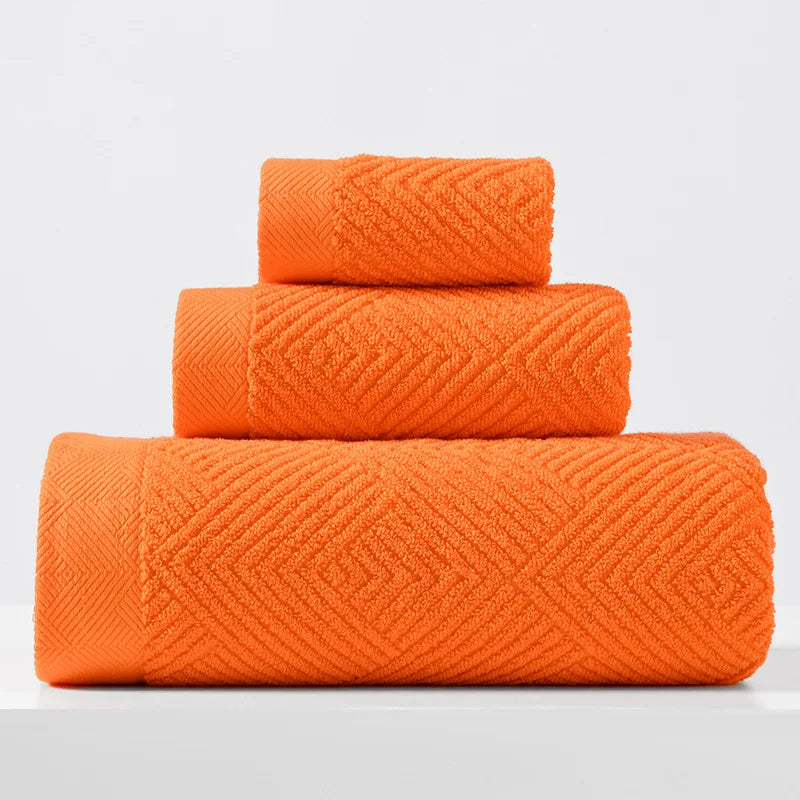 serviettes coton rayées jaune marron orange gris modernes absorbantes douces