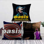 taie d'oreiller carrée 40x40cm polyester imprimé oasis knebworth 1996 rock pop disco vinyl spiral
