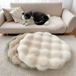 coussin doux blanc gris rose vert peluche moderne diametre 35cmwasher