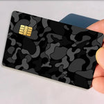 cartes bancaires personnalisées camouflage adhésif noir gris rose vert bleu moderne stickers