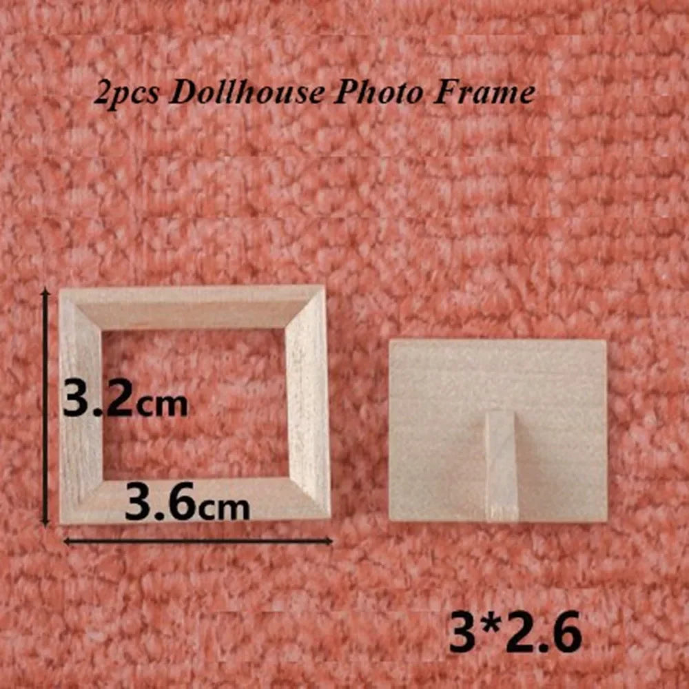 cadres photo minuscules bois naturel classiques adhésifs decoration maison miniature artisanal bricolage