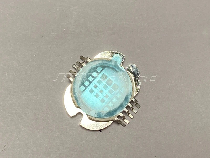lampe led rgbw 30w argentée bleu clair grille points circulaire fixe