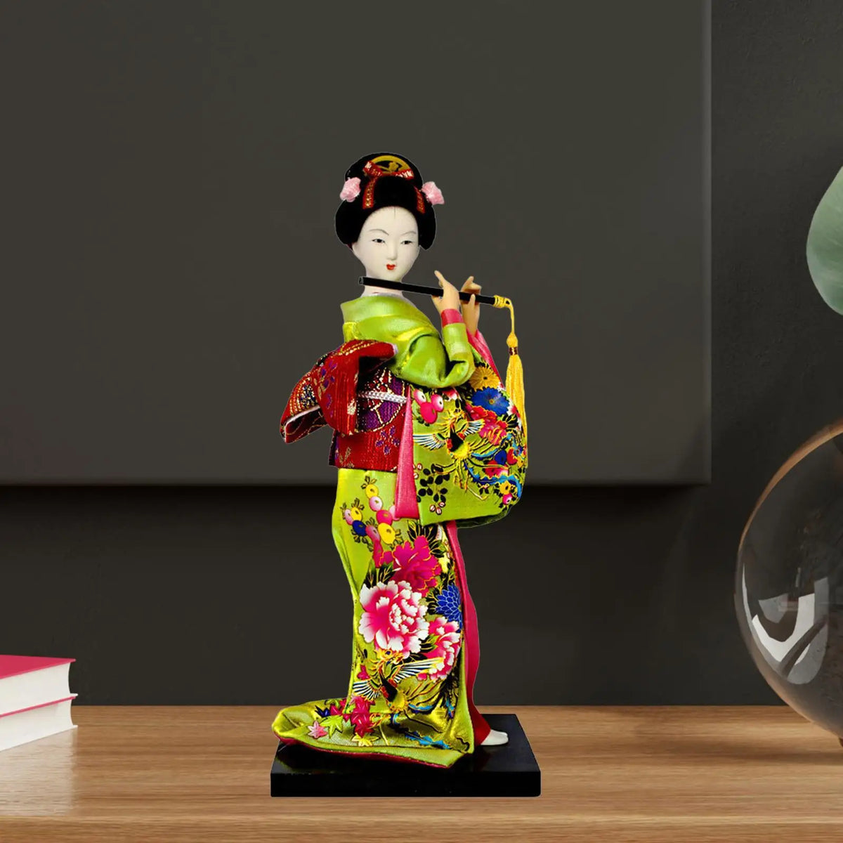 poupées geisha japonaises traditionnelles figurines ethniques résine décoratives accessoires traditionnels or broderies floraux