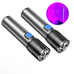 lampe torche uv rechargeable led gris noir 5w zoomable certifications ccc fcc rohs ul