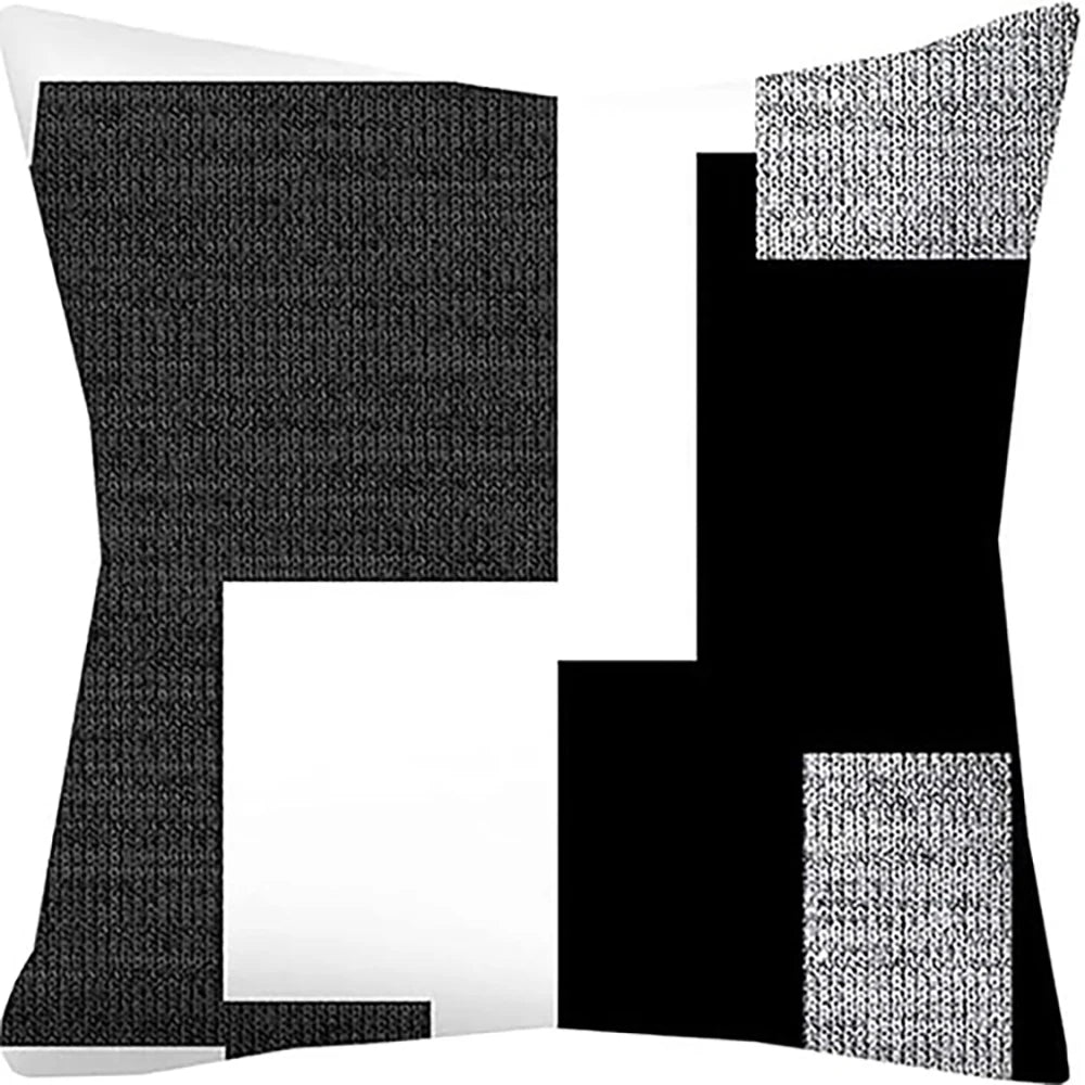 taies d'oreiller géométriques noires blanches moderne polyester housses coussins zipper chambre maison