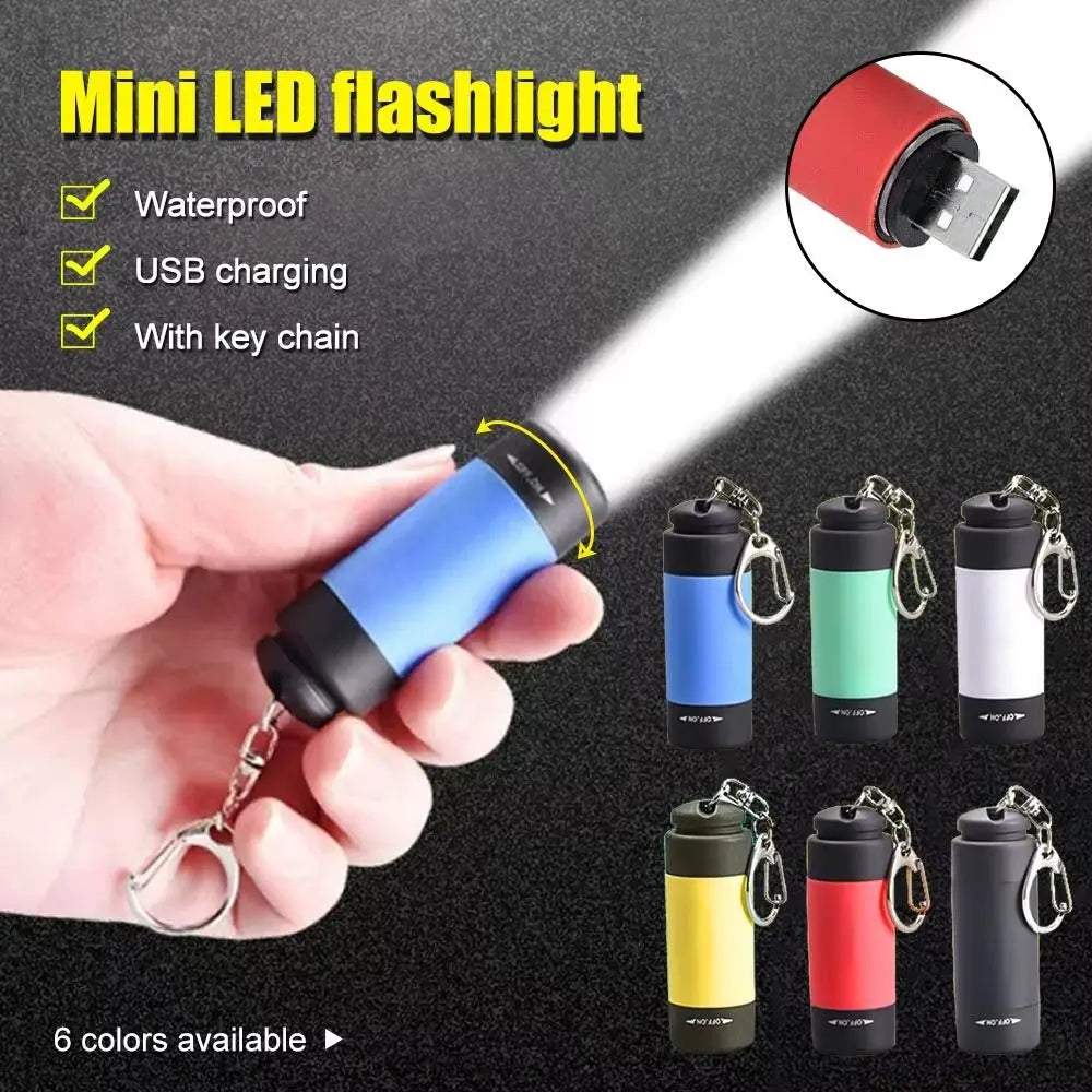 torche led rechargeable usb portable annuaire cle moderne rouge noir