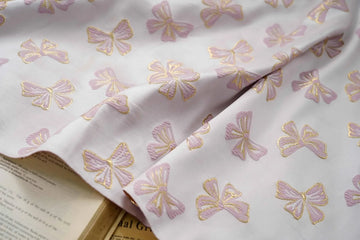 tissu polyester rose clair papillons doré noir moderne élégant coudre bricolage respectueux environnement Jacquard