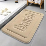 tapis bain moderne gris noir beige bleu marine lettre bath relief polyester antidérapant absorbant