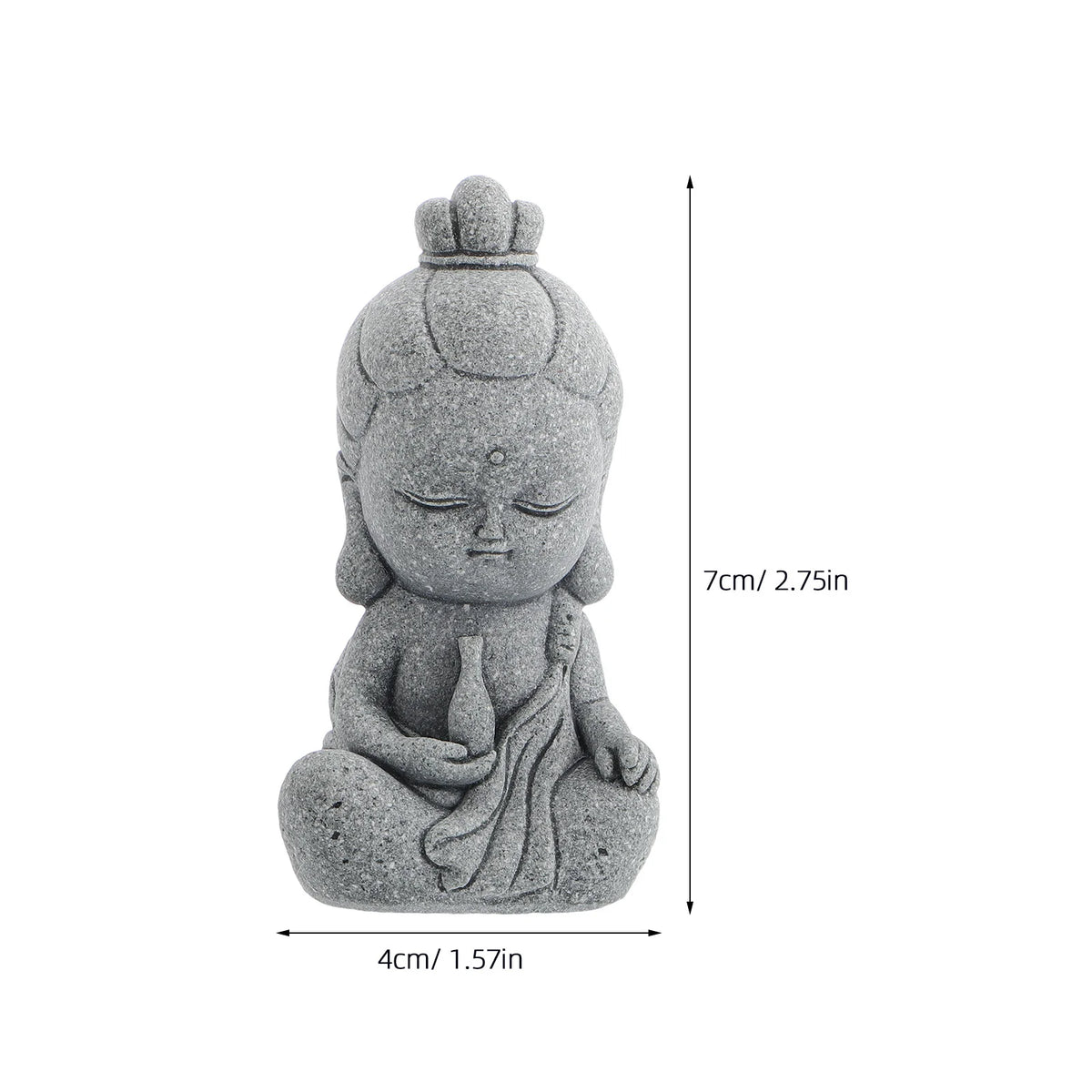 statue miniature bouddha gris clair zen décoration intérieure petite sculpture maison jardin figurine ornement