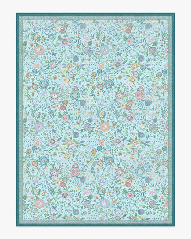 tapis fleuri polyester polypropylène moderne beige vert bleu rose jaune salon chambreextérieur