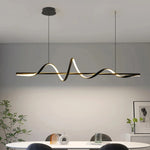 suspension lumineuse moderne or blanc noir ondulée contemporaine fixée luminaire salle manger