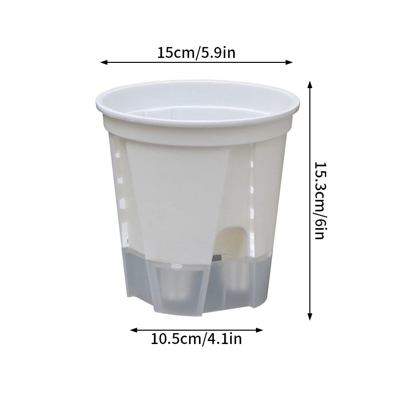 pots plante moderne auto arrosants transparents blancs hydroponiques lazy eyelets