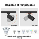 spots noir modernes gu10 12pcs fixés 55x90mm variable intensity
