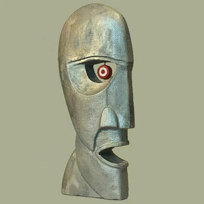 Serre-livres visage humain résine gris clair
