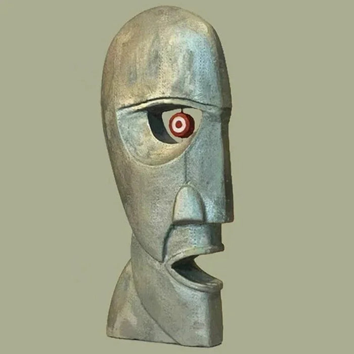 Serre-livres visage humain résine gris clair
