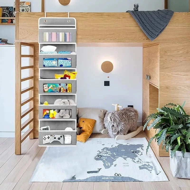 organisateur mural gris moderne compartiments clips toilettage chambre salle bain