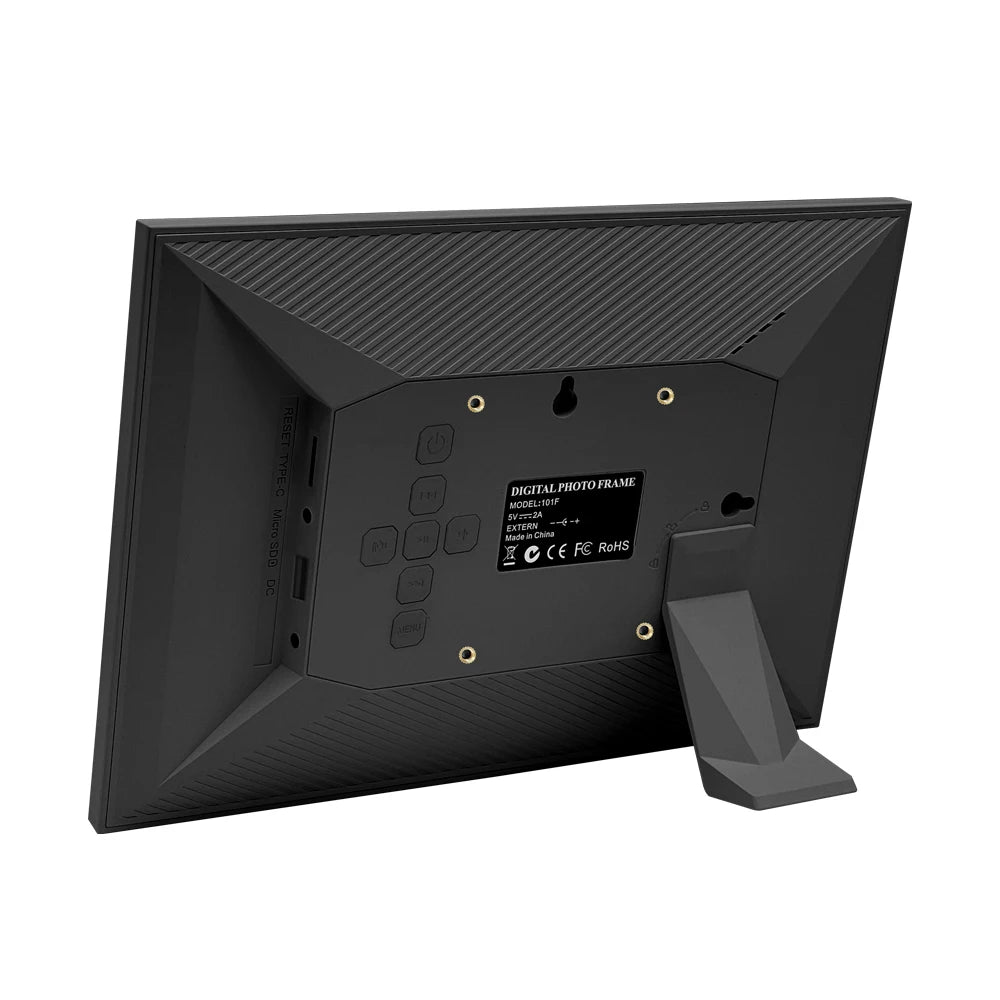cadre photo numérique hd ips 10 pouces résolution 1280x800 noir blanc moderne pied incliné