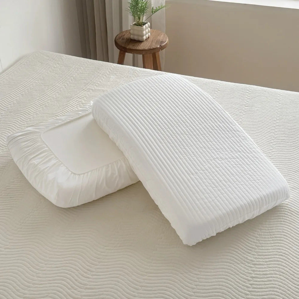 housse coussin coton polyester rayures vertes moderne fixée 30x50cm 40x60cm 42x70cm