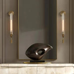 lampes murales modernes or noir abat jour verre rayures ampoule filament apparent chambre cuisine