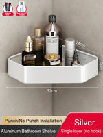 étagère salle bain moderne adhésive métal gris plat niveaux crochets rangement góc