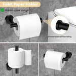 ensemble daccessoires salle bain noir barre serviette porte papier anneau serviette crochets minimaliste fixations
