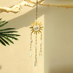 décoration murale boho chic or blanc transparentes chaines rayons solaires