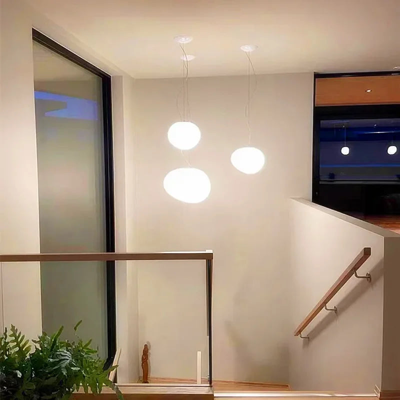 suspension ovale blanche moderne acrylique 3000k 4500k 6000k