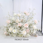 décoration mariage arches fleurs roses baby's breath voile romantique extérieur