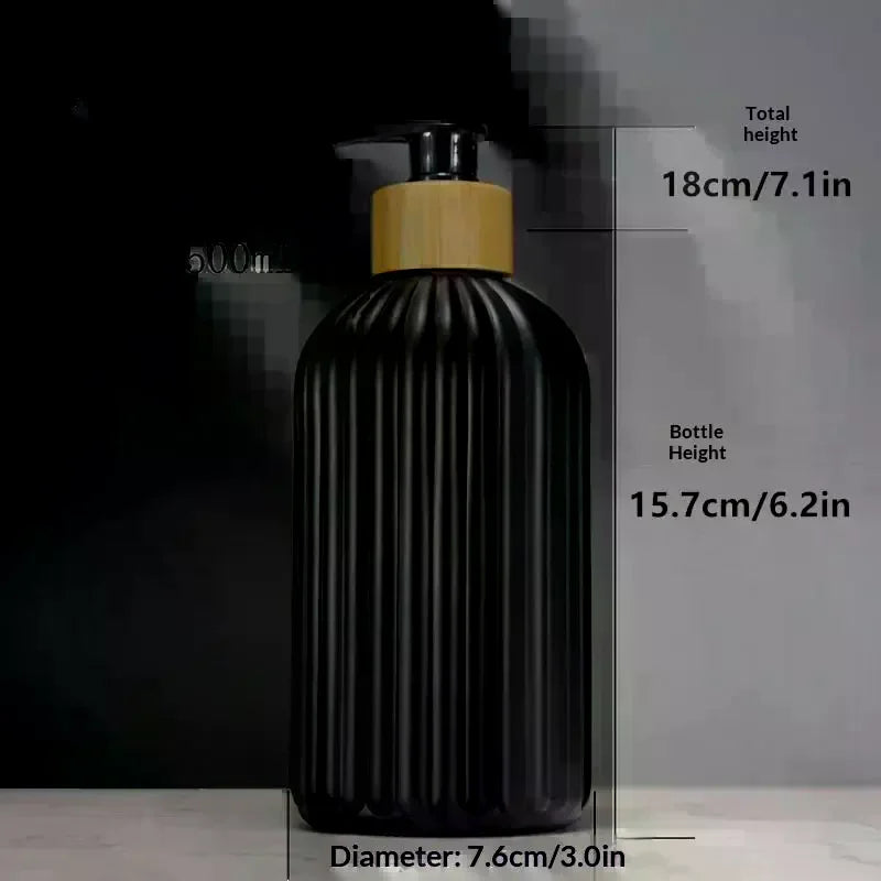 flacon savon liquide moderne rayures vertes pompe pression bouchons dorés vert noir blanc