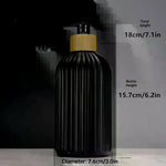 flacon savon liquide moderne rayures vertes pompe pression bouchons dorés vert noir blanc