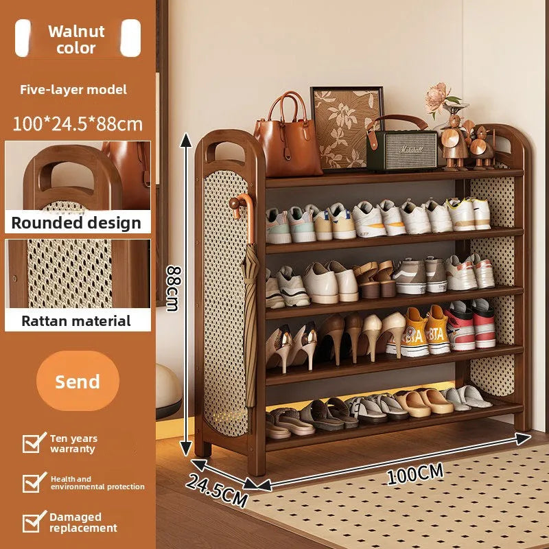 étagère chaussures bambou moderne multi niveaux marron clair étages adjustable
