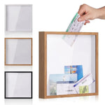 cadre mural contemporain noir blanc bois clips transparent simple 15 20 29 cm souvenirs