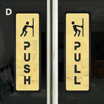 panneau porte push pull or blanc adhésif moderne classique lettres icones humaines echangement magasin